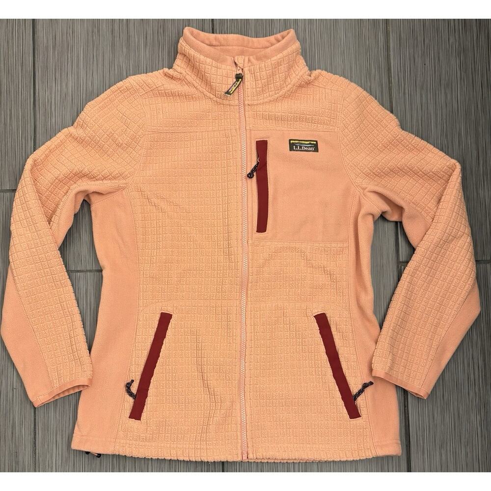 LL Bean Mountain Classic Windproof Fleece Jacket Women's Size Medium Peach